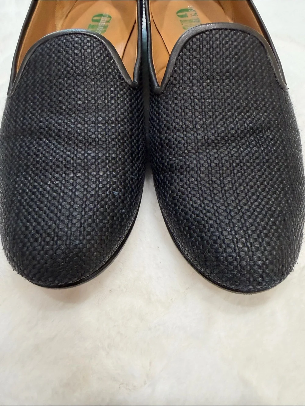 Stubbs & Wootton Black Woven Loafers